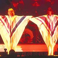 Agnetha and Frida in the Owe Sandström-designed capes they wore at the start of the show.