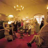 The elegant photo for the back of the ABBA album was taken in the lobby of Castle Hotel in Stockholm.